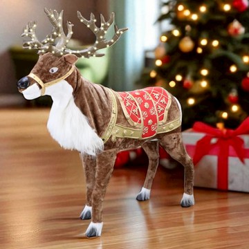 LOGIS  需組裝 仿真麋鹿 馴鹿 聖誕節 布置品 【MILU】