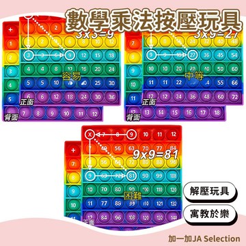 台灣現貨 兒童益智數學乘法按壓玩具 舒壓玩具 寓教於樂 玩中學 色彩鮮艷 數學輔助學習 彩虹款