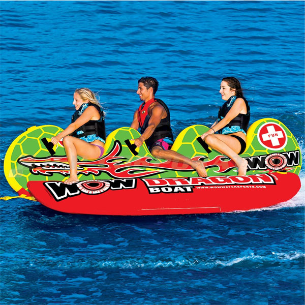 WOW(ワオ) ドラゴンボート 3人乗り W13-1060  水上バイクやボートで引っ張るインフレータブル式のトーイングチューブ