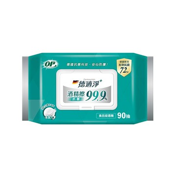 德適淨+抗菌酒精擦濕巾90抽