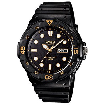 CASIO 潛水風尚運動錶(MRW-200H-1E)-黑x金刻/44.6mm