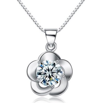 現貨+預購 925純銀項鍊鑲鑽吊墜-精緻梅花優雅高貴七夕情人節生日禮物女配件銀飾73am148【獨家進口】【米蘭精品】