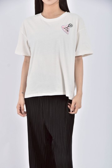 (M) reserved棉質愛心純棉白色短袖上衣