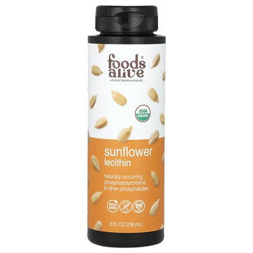 Foods Alive, 有機葵花籽卵磷脂液，8 液量盎司（236 毫升）