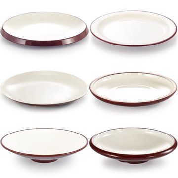 密胺盤子花邊圓盤塑料餐盤餐廳飯店炒菜盤咖啡白仿瓷餐具碟子商用