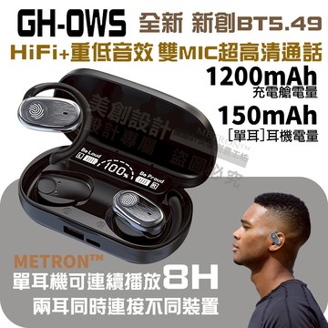 METRON隔日到貨 掛耳式最新BT5.49 真無線 GH-OWS藍牙耳機 無感佩戴 開放式聽力保護功能 運動戶外耳機