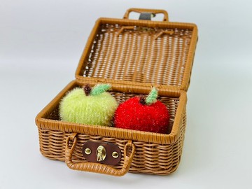 蘋果編織菜瓜布DIY線上課程材料包含影片 生日禮物 情人節 送禮