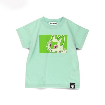 日本 BRANSHES - [限量]寶可夢印花短袖上衣-新葉喵-薄荷綠