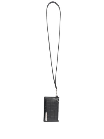 Balenciaga - logo-plaque leather card holder - men - Calf Leather - One Size - Black