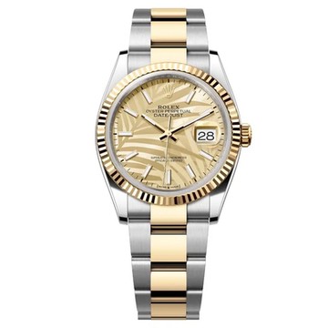 ROLEX 勞力士126233 Datejust 稀有停產款面 金棕梠面 -36mm