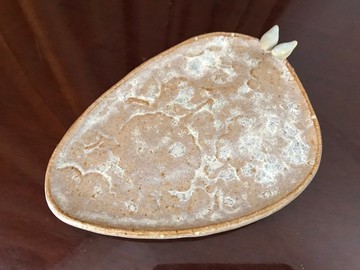 雙燕褐白彩釉面陶燒盤  陶器 碗盤器皿 芝士點心盤 前菜盤 餐盤