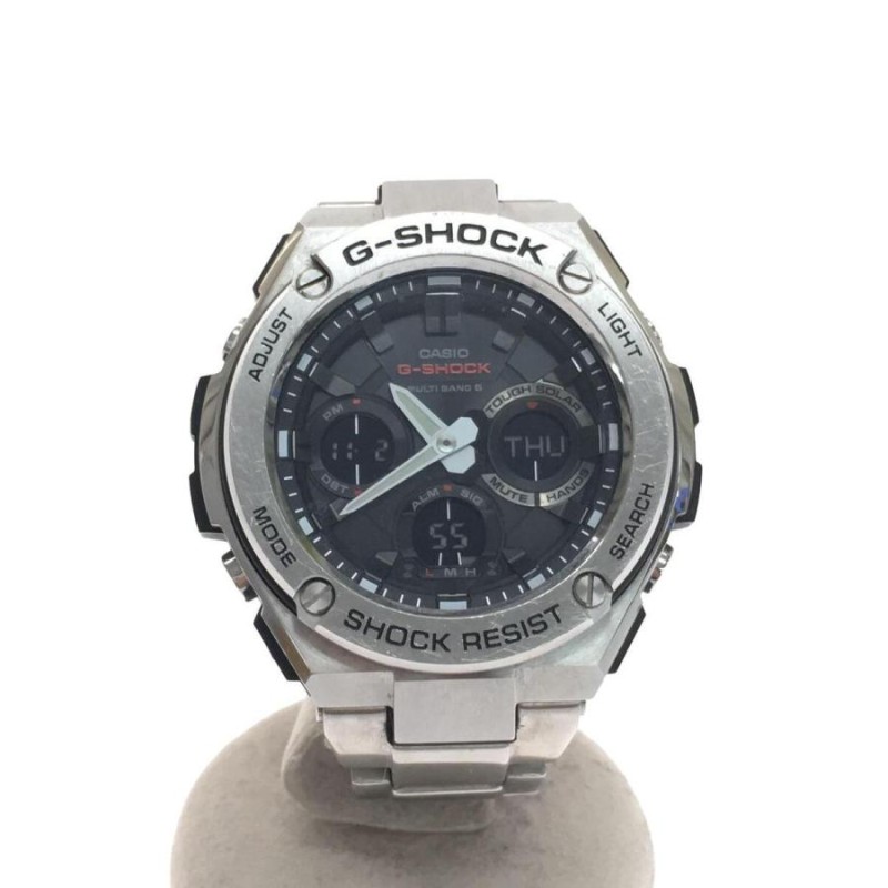 CASIO◇ソーラー腕時計・G-SHOCK/デジアナ/ステンレス/SLV/SLV | LINEショッピング