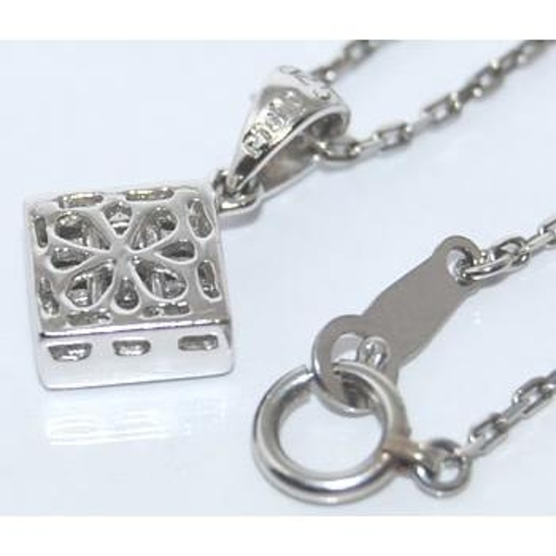 Pt ミステリーセッティング ダイヤモンド-0.25ct スクエアデザイン ペンダントネックレス | LINEブランドカタログ