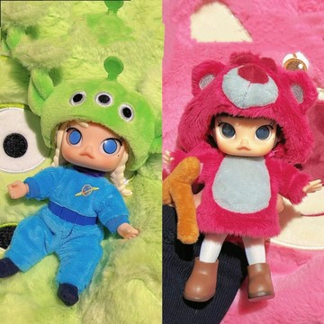 ❰茉莉第一個家❱👑現貨⚠️➕預購Molly泡泡瑪特三眼怪 熊抱哥 草莓熊 大耳狗12分娃衣 bjd 布丁狗美樂蒂 酷洛米