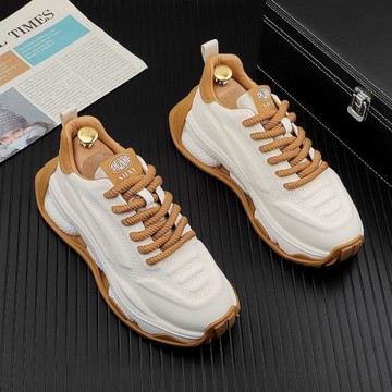 小白鞋男2025新款夏季厚底白色老爹鞋ins潮高級感百搭運動休閑鞋