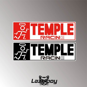 TEMPLE RACING 賽車 改裝 車隊 紅黑 車貼 貼紙 防水貼紙 安全帽貼紙 反光貼紙 汽車貼紙 機車貼紙