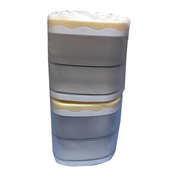 超可愛桌上雙層旋轉筆筒/置物盒/收納盒 2件組 F0684-02  黃色  1層