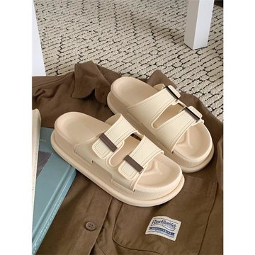 細細條 時尚增高厚底拖鞋女夏季戶外穿百搭休閑雙帶涼拖沙灘鞋ins