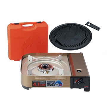 【Iwatani岩谷】BO三代強火日本防風磁式瓦斯爐附收納盒&大烤肉盤