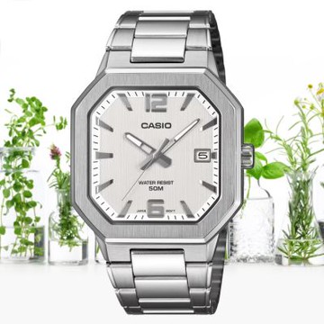 CASIO 卡西歐 標準型 金屬八角形 指針錶 男錶 學生錶 考試錶 送禮 禮物 推薦 MTP-B195D-7AV