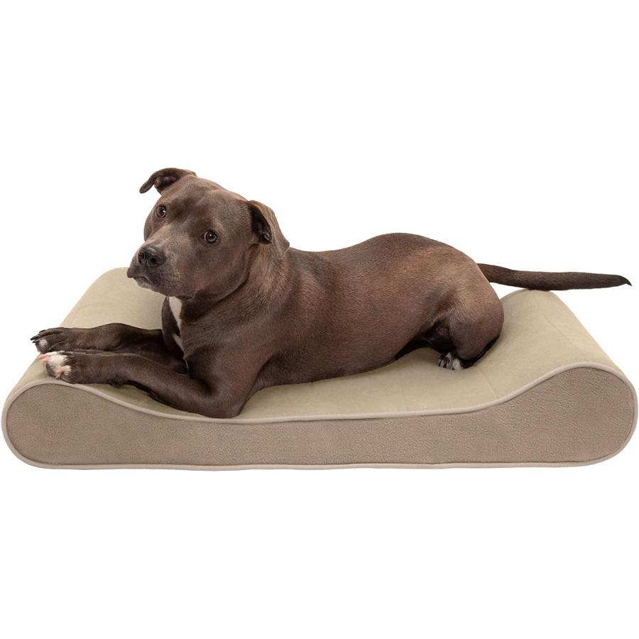 Furhaven Large Cooling Gel Foam Dog Bed Microvelvet Luxe Lounger w