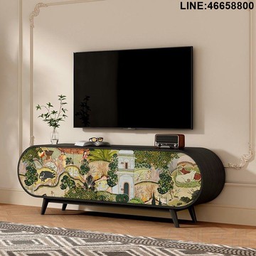 免運 開立發票 電視櫃 收納櫃 儲物櫃 落地櫃 背景櫃 法式復古風齋普爾花園實木電視櫃客廳定制餐邊櫃靠墻收納儲物邊櫃 支持訂製