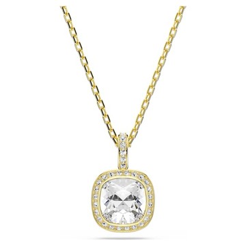 【Swarovski 施華洛世奇】Una Angelic 鏈墜 (枕形切割 白色 鍍金（金色飾面）)(5764761)