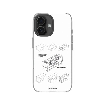 iPhone 16 Clear Case（相機按鈕） 透明 - Sketch Factory - 辦公室小物素描