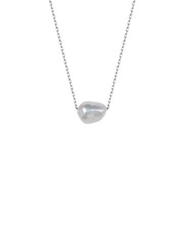 Freshwater Pearl Silver 925 Necklace [Beige] (TNSSVW14042M)