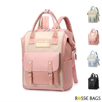 【Rosse Bags】時尚多功能防潑水雙肩後背媽媽包(現+預  粉色 / 綠色 / 藍色 / 黑色)-慈濟共善