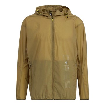 Men's adidas Th Lite Wvjk Solid Color Sports Hooded Jacket Dark Olive Green