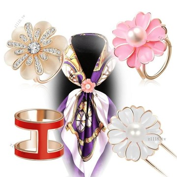 🎇可開發票✨絲巾扣三環扣高檔披肩扣圍巾扣職業韓國兩用胸針絲巾環夾百搭飾品#免運