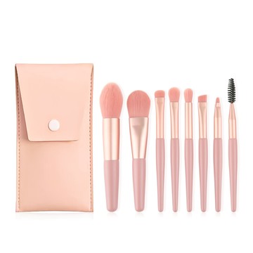 小麥購物 皮革刷具套8件組 D101 41g  杏色  3組