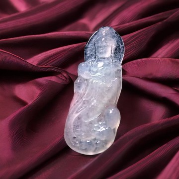 【天上聖母】冰種翡翠媽祖娘娘 | 天然緬甸玉翡翠A貨 | 送禮