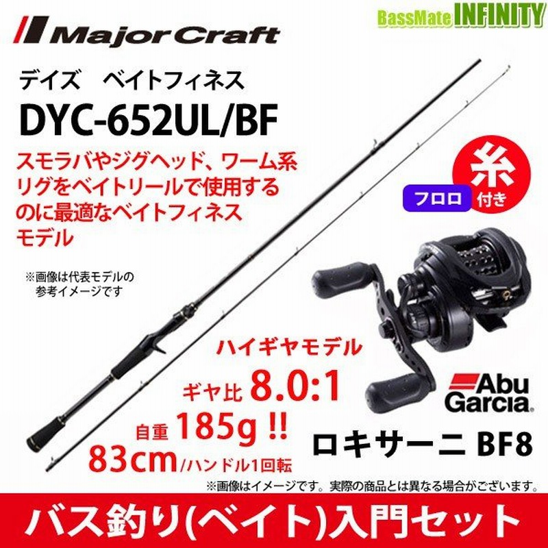 フロロ8lb 約100m 糸付き バス釣り ベイト 入門セット メジャークラフト デイズ Dyc 652ul Bf ベイトフィネス 2ピース Abu ロキサーニ Bf8右 通販 Lineポイント最大0 5 Get Lineショッピング