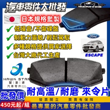 福特 ESCAPE 2001-2020年 馬自達 邱比特 前+後輪 來令片 剎車片 剎車皮 剎車來令片 RC來令片 總代