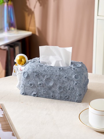 歐式輕奢宇航員紙巾盒創意辦公室抽紙盒家用客廳茶幾餐桌裝飾擺件