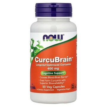 NOW Foods, CurcuBrain，認知幫助，400 毫克，50 粒素食膠囊