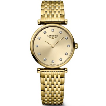 LONGINES La Grande 嘉嵐系列真鑽石英女錶-24mm L4.209.2.37.8