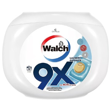 Walch 威露士 9X 32顆/罐 洗衣凝膠球 室內晾曬 柔軟香氛 金球  1罐