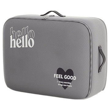 Kyhome 按壓排氣棉被收納壓縮袋/羽絨服被褥收納袋/搬家行李袋 大號灰色愛心  1個  60 x 54 x 42cm  1個裝