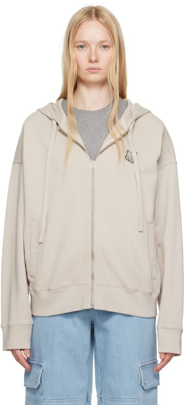 Maison Kitsuné 米色 Bold Fox Head Patch Fullzip Oversize 连帽衫