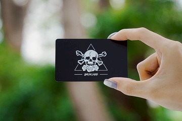 【現代風設計款】骷髏玫瑰款名片(贈鑰匙圈)