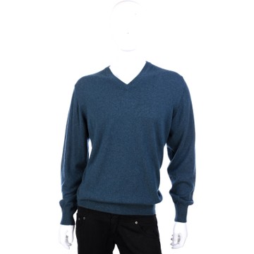 Andre Maurice 灰綠色羊毛V領長袖毛衣(100% CASHMERE)