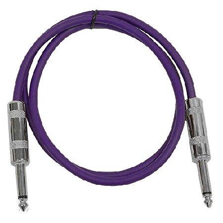 Seismic Audio SASTSX-2 Foot TS 4" Guitar, Instrument, or Patch Cable Purple