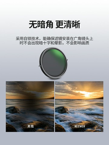 NEEWER紐爾可調ND濾鏡ND2-ND32+CPL減光鏡CPL偏振鏡中灰密度鏡中性灰度鏡58mm627282mm