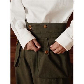 CITYDIVE Army Work TRS 復古立體袋設計 高腰闊腿口袋面包褲