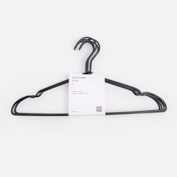 肩帶型鋁製衣架x5入 黑