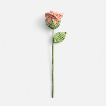奧可利鉤針毛線小花插玫瑰花24cm 玫粉