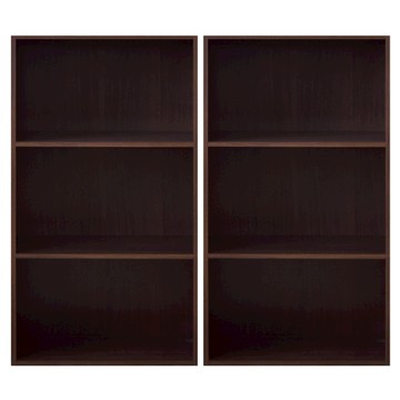 《HOPMA》可調式三空櫃(2入) 台灣製造 背板嵌入款 三格櫃 收納櫃 書櫃 三層櫃 置物櫃 書櫃-胡桃木